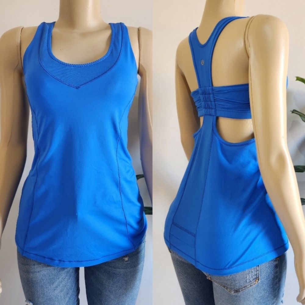 Lululemon Athletica Tank Top Women King Blue Color Size 8